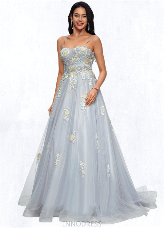 Mollie Ball-Gown/Princess Sweetheart Sweep Train Tulle Prom Dresses With Pleated DPP0022192