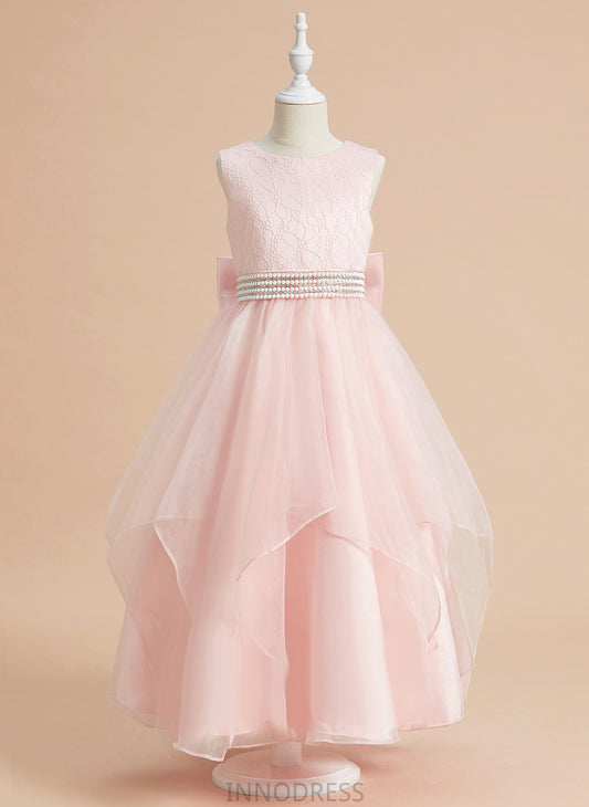 - Dress Ankle-length Ball-Gown/Princess Molly Organza/Lace Scoop Sleeveless With Flower Girl Dresses Girl Beading/Bow(s) Neck Flower