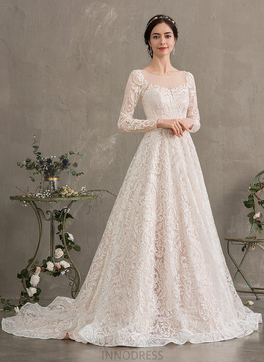 Wedding Train Wedding Dresses Lace Court Dress Ball-Gown/Princess Stacy Illusion