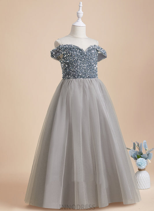 - Sleeveless Dress Tulle/Sequined Girl Floor-length Flower Claire A-Line Neck Scoop Flower Girl Dresses