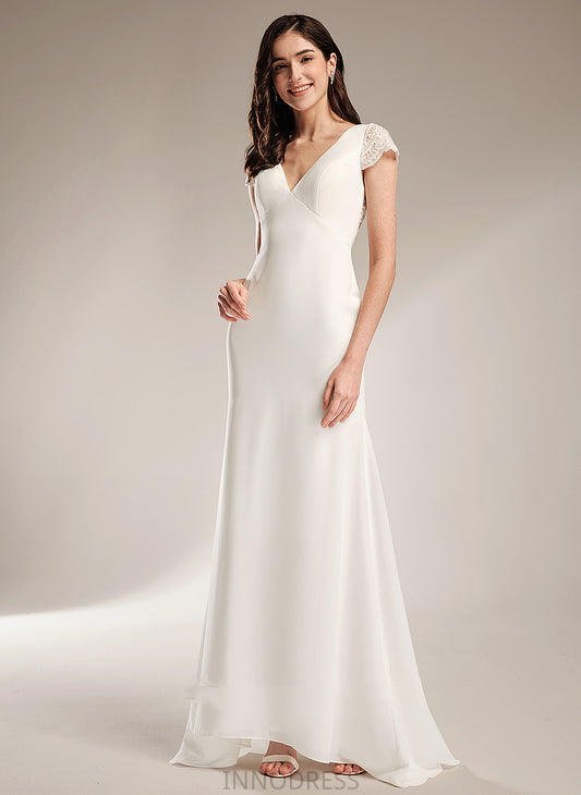 Lace Wedding With Sheath/Column V-neck Wedding Dresses Cassidy Train Dress Sweep