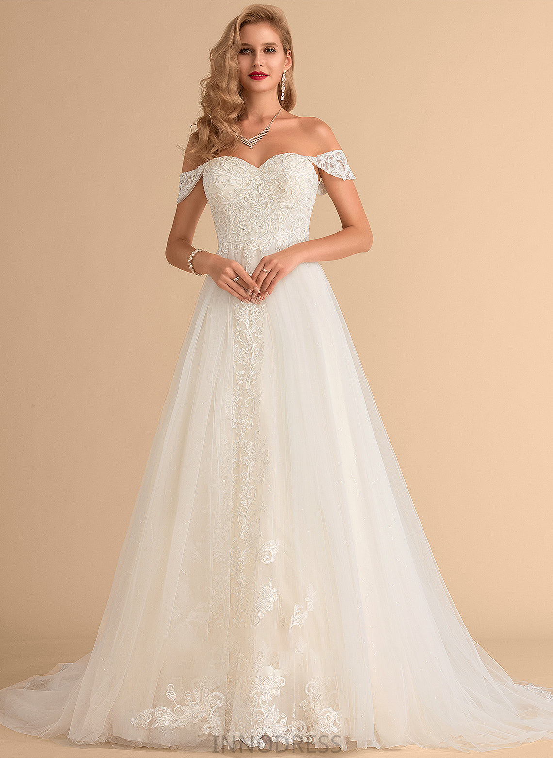 Lace Ball-Gown/Princess Ruth Dress Chapel Sequins Wedding Dresses Train Tulle With Wedding