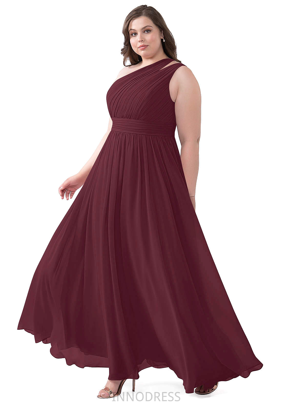 Hilda A-Line/Princess Sleeveless Floor Length Scoop Natural Waist Bridesmaid Dresses