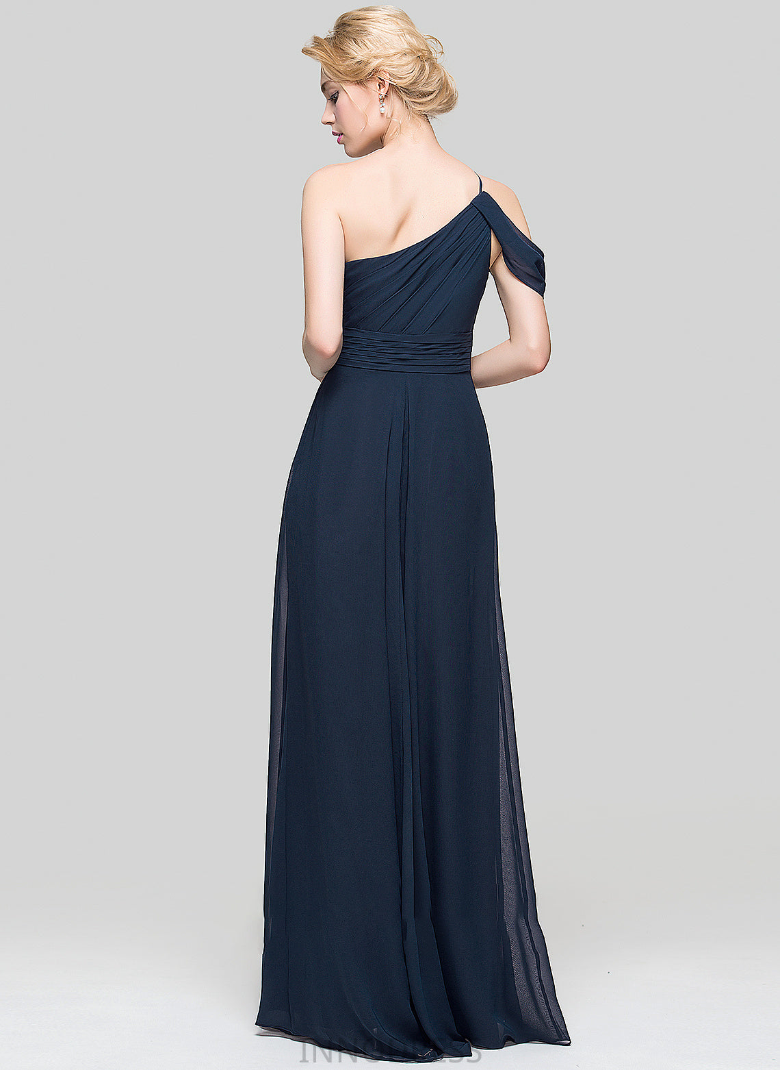 Neckline Ruffle Embellishment Fabric One-Shoulder Length Floor-Length A-Line Silhouette Linda A-Line/Princess Sweetheart