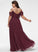 Ruffle Makena Prom Dresses With V-neck Floor-Length A-Line Front Split