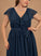Split Cascading Chiffon Maci Ruffles A-Line Prom Dresses With Bow(s) Front V-neck Floor-Length