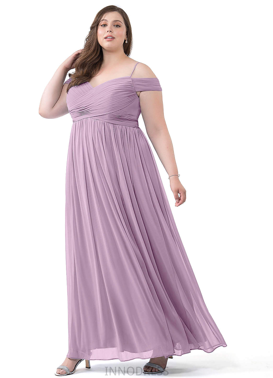 Leticia V-Neck A-Line/Princess Sleeveless Natural Waist Floor Length Bridesmaid Dresses