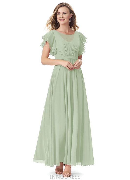 Grace Natural Waist A-Line/Princess Spaghetti Staps Sleeveless Taffeta Floor Length Bridesmaid Dresses