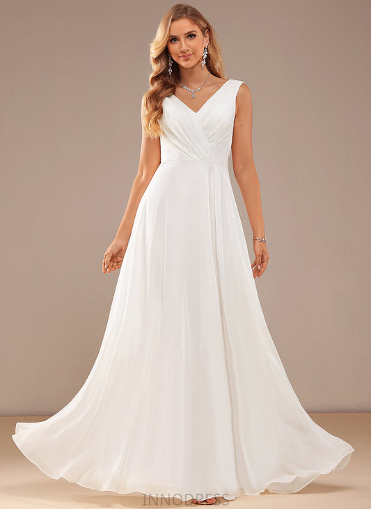 Dress Lace Regan V-neck Floor-Length A-Line Wedding Dresses Wedding Chiffon