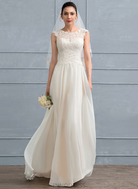 Floor-Length Beading With Scoop Neck Tatiana Sequins Wedding Dresses Chiffon Dress A-Line Lace Wedding