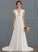 A-Line With Wedding Chiffon V-neck Train Sweep Ruffle Dress Wedding Dresses Yoselin