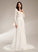 A-Line With Aria Dress Train V-neck Court Wedding Dresses Ruffle Wedding