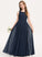 Isabel With Ruffle Neck Scoop Floor-Length A-Line Chiffon Junior Bridesmaid Dresses