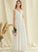 A-Line Wedding Dress Lace Chloe Chiffon With Floor-Length V-neck Wedding Dresses