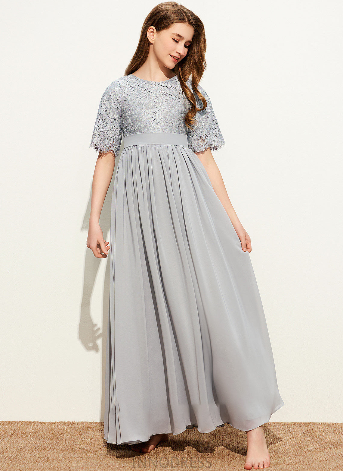 A-LineScoopNeckFloor-LengthChiffonLaceJuniorBridesmaidDress#253700 Ciara Junior Bridesmaid Dresses
