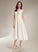 With V-neck Tea-Length Angeline Wedding Dresses Wedding A-Line Dress Pockets
