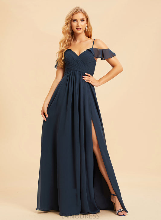 Length V-neck Neckline Fabric A-Line Floor-Length Embellishment SplitFront Silhouette Annie Sleeveless A-Line/Princess Bridesmaid Dresses