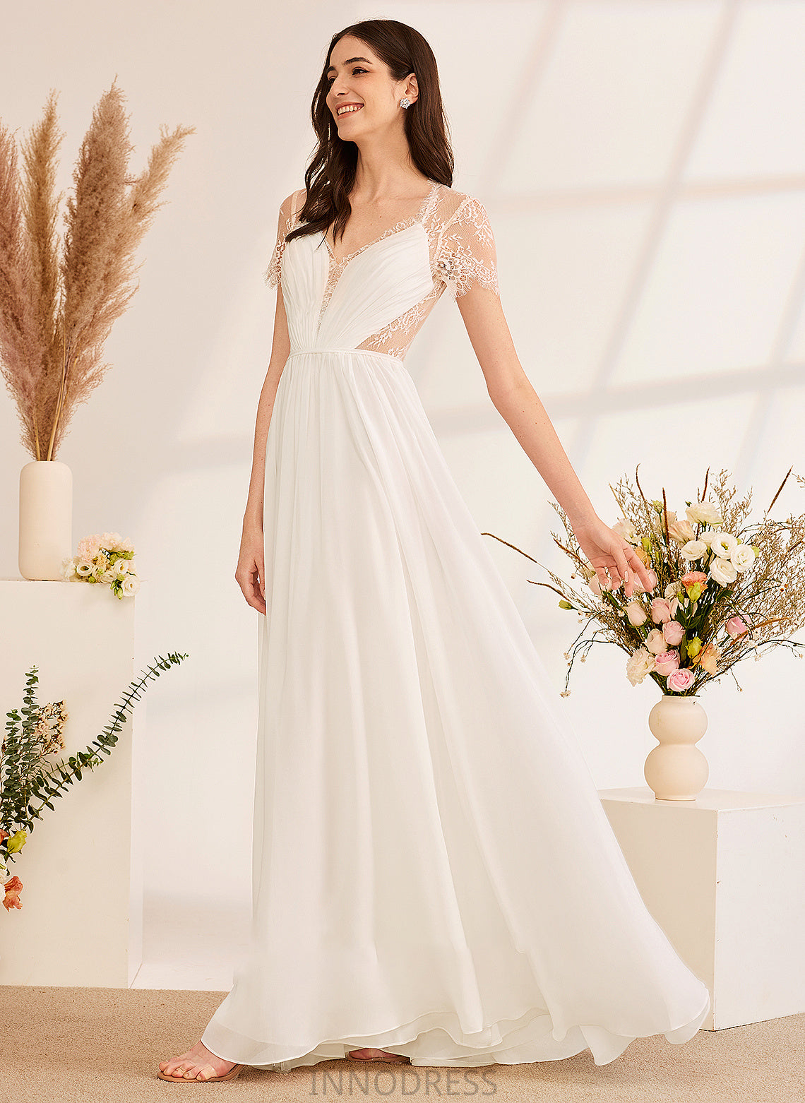 Ashlynn Wedding Dresses Dress A-Line Wedding V-neck Floor-Length With Ruffle