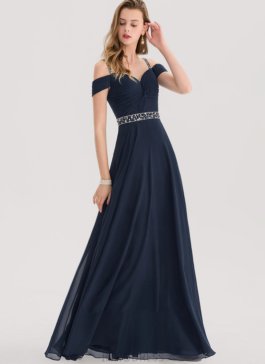 Floor-Length Sweetheart Prom Dresses With Chiffon Sequins Juliette Beading A-Line