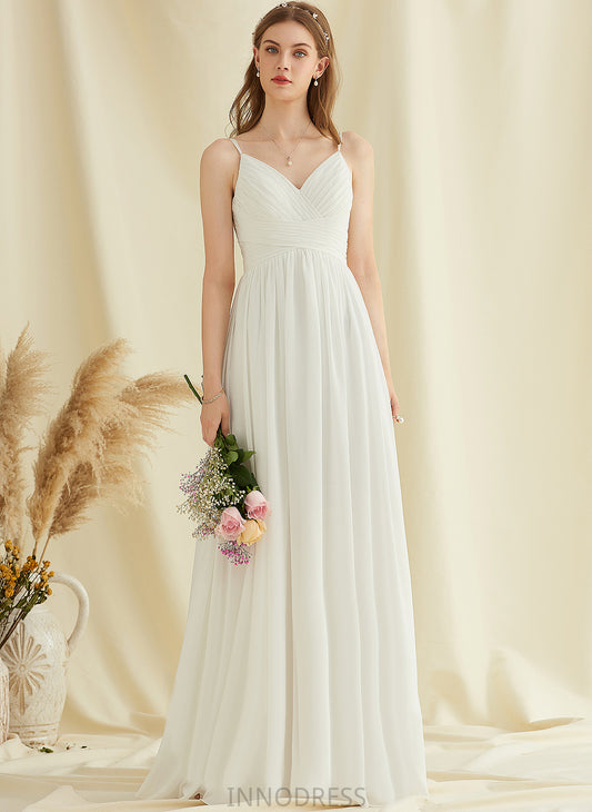 Alaina V-neck Wedding Dresses Chiffon A-Line Wedding Floor-Length Dress