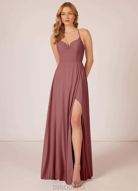 Siena Sleeveless High Low A-Line/Princess Natural Waist V-Neck Bridesmaid Dresses