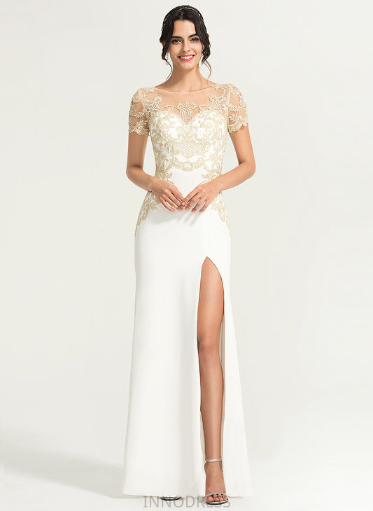 Dress Wedding Floor-Length Lace Wedding Dresses Cherish Scoop Stretch Sheath/Column Crepe