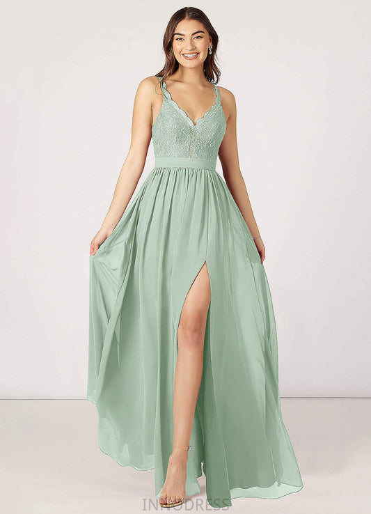 Patti Floor Length Sleeveless A-Line/Princess V-Neck Natural Waist Bridesmaid Dresses