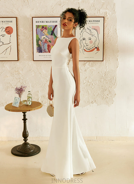 Floor-Length Sabrina Scoop Dress Trumpet/Mermaid Wedding Dresses Wedding Neck