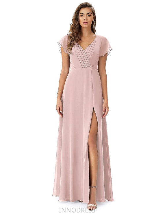 Casey Trumpet/Mermaid Sleeveless Natural Waist Floor Length Spaghetti Staps Bridesmaid Dresses
