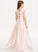 Bow(s) Satin With Lace Sweep A-Line Train Scoop Pockets Neck Carolina Junior Bridesmaid Dresses