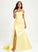 Prom Dresses Saniyah Sweep Trumpet/Mermaid Off-the-Shoulder Ruffle Train Satin With