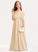 Cascading Floor-Length A-Line Junior Bridesmaid Dresses Ruffles With Chiffon Off-the-Shoulder Dixie