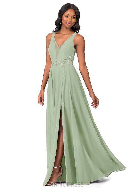 Ashanti Empire Waist Sleeveless Floor Length A-Line/Princess V-Neck Bridesmaid Dresses