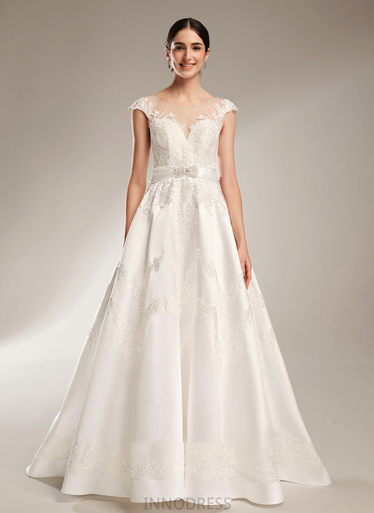 Dress Ball-Gown/Princess With Wedding Train Cherish Scoop Chapel Wedding Dresses Beading Neck Sequins