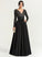 Prom Dresses Satin Floor-Length Ball-Gown/Princess V-neck Whitney