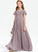 A-Line Floor-Length Chiffon With Bianca Ruffle V-neck Junior Bridesmaid Dresses