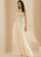 A-Line With V-neck Satin Prom Dresses Aaliyah Lace Floor-Length