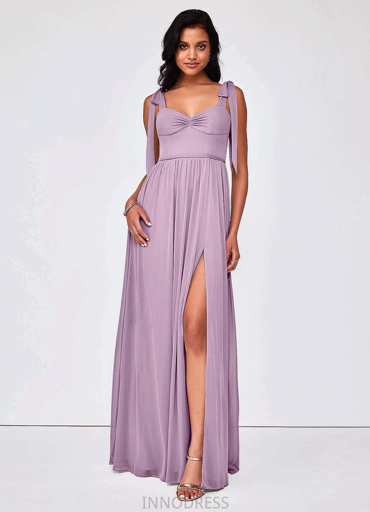 Leyla Floor Length Sleeveless Natural Waist A-Line/Princess Spaghetti Staps Bridesmaid Dresses