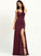 Sheath/Column V-neck Prom Dresses Arely Front Floor-Length With Split Ruffle