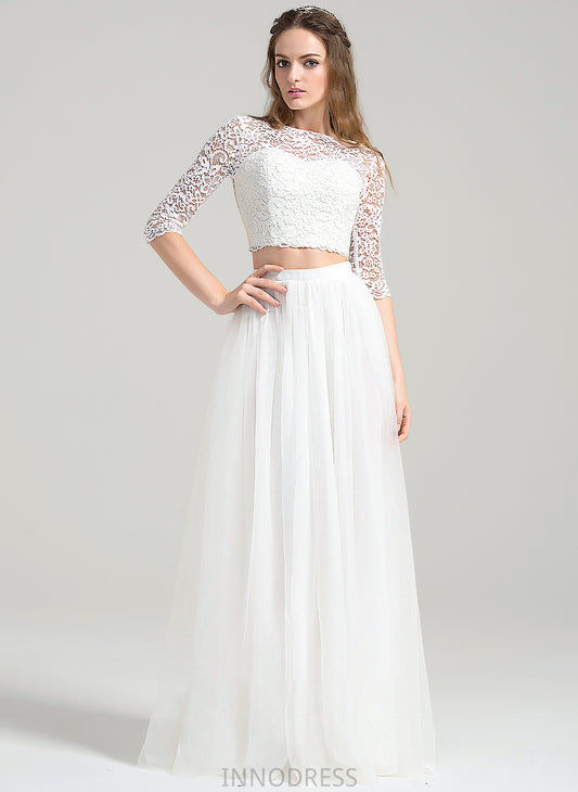 Aliyah Floor-Length Scoop Tulle Wedding Dresses Wedding A-Line Neck Dress