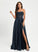 Train Chasity A-Line Satin Sweep Sweetheart Prom Dresses With Lace