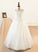 Joslyn Ball-Gown/PrincessScoopNeckFloor-LengthTulleJuniorBridesmaidDressWithSashBeading#136423 Junior Bridesmaid Dresses