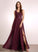 A-Line Fabric Length Embellishment Neckline Floor-Length Lace Silhouette V-neck Katelynn Sleeveless A-Line/Princess