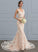 Chapel Trumpet/Mermaid V-neck Train Braelyn With Dress Wedding Dresses Lace Tulle Wedding Beading