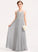 Floor-Length A-Line V-neck Junior Bridesmaid Dresses Lace Chiffon Rebecca