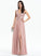Floor-Length Kristina Split Prom Dresses Front Chiffon Lace V-neck A-Line With