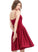 Knee-Length A-Line V-neck Prom Dresses Satin Lexie