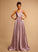 Sweep Prom Dresses Ball-Gown/Princess Cora Satin Train V-neck