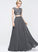 With Scoop Chiffon A-Line Neck Prom Dresses Sequins Beading Floor-Length Nathalia