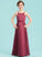 Belinda Neckline Floor-Length Bow(s) A-Line Square With Satin Junior Bridesmaid Dresses